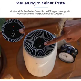 Levoit Luftreiniger Allergiker mit Aromatherapie, HEPA Luftfilter gegen Schimmel, Staub und Tierhaare bis zu 0,3 μm für Schlafzimmer, 7 Watt Energiesparend, 3 Geschwindigkeiten, 25dB, Weiß