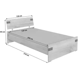 WIMEX Kinderbett Liverpool 120 x 200 cm Eiche braun