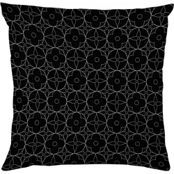 Dekokissen QUEENCE "Kettenmuster", schwarz (schwarz, bedruckt), B:40cm L:40cm, Polyester, Dekokissen_Sitzkissen_Kissenhüllen, Beidseitig bedruckte Kissenhülle, Kissen 40x40cm, inkl. Reißverschluss