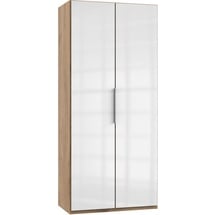 WIMEX Level 100 x 216 x 58 cm Plankeneiche Nachbildung/Weißglas