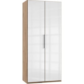 WIMEX Level 100 x 216 x 58 cm Plankeneiche Nachbildung/Weißglas