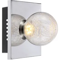 GLOBO LED Wandlampe Wandleuchte Struktur Glaskugel Chrom H 15