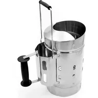 BigDean Anzündkamin 19 cm Edelstahl silber
