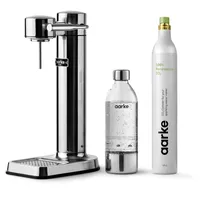 Aarke Carbonator 3, Premium Wassersprudler, Edelstahl Finish + Aarke 60L CO2-Zylinder, 100% erneuerbares CO2