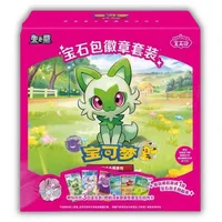The Pokémon Company Sammelkarte Pokemon Gem Badge 3 Booster + Mystery Magnet + Promo Karte, Chance auf Super-Hidden-Badge