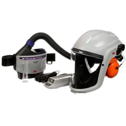3M TR-315E+ Versaflo Starterpaket inkl. TR-302E, Zubehör und 3M Versaflo Schutzhelm M206, 3M Befestigungsteile für Versaflo und Speedglas Helme, Z3AF/2, 3M Peltor Kapselgehörschutz, Helmbefestigung, orange, SNR = 28dB, H31P3EO, TR-300-LIK