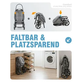 HOMECALL Einkaufswagen 4-in-1 grau