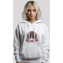 Kapuzenpullover F4NT4STIC "Skelette Lagerfeuer Marshmallow", Damen, Gr. 4XL, weiß, Obermaterial: 65% Baumwolle, 35% Polyester, casual, relaxed fit, Langarm, Pullover, Premium Qualität
