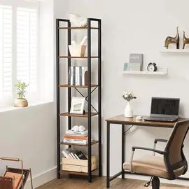 VASAGLE Bücherregal 40 x 30 x 187,5 cm Braun, Schwarz
