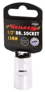 15 mm - Super Lock Chrom-Vanadium-Einsatz für 1/2-Zoll-Antrieb - Neilsen Tools