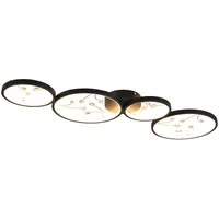 Trio LED-Deckenleuchte Groovy 1-flammig Schwarz Matt Ø 95,5 cm