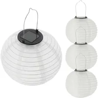Spetebo Lampion Nylon 20 cm 4er Set Solar warm weiß
