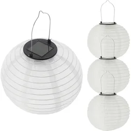 Spetebo Lampion Nylon 20 cm 4er Set Solar warm weiß