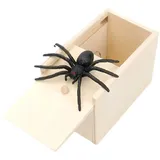 Spinne In Box, 1 Stück, Spinne Streich-Box Holz Streich Spinne Spinnen Prank Box Holz Prank, Spinne Box Streich Spider Scare Box für Kinder Erwachsene Party