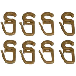 Faltenclip LIEDECO, braun (eichefarben), H:3,1cm, Kunststoff, Gardinenbefestigungen, Faltenlegehaken, für Gardinenringe