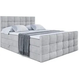 altdecor Boxspringbett APO-Z KING - 160 x 200 - H3/H4 - Hellgrau