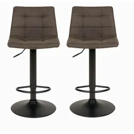House Nordic Barhocker 2er-Set MIDDELFART 43 x 43 x 88 cm Grau