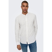 ONLY & SONS Langarmhemd »ONSCAIDEN LS MAO STRIPE LINEN SHIRT NOOS«, Gr. XXL - N-Gr, chinchilla, , 91926633-XXL N-Gr