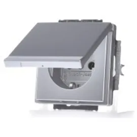 Busch-Jaeger Klappdeckelsteckdose 1f Unterputz Silber