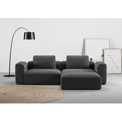Ecksofa RAUM.ID "Cushid L-Form", grau (anthrazit), B:268cm H:62cm T:191cm, 100% Polyester, Sofas, Modulset, bestehend aus 3 Teilen