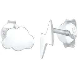 Elli Wolke Blitz Astro Stecker 925 Silber Ohrringe   Damen 