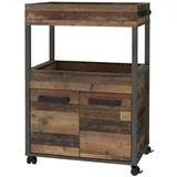 Forte Barschrank Home Bar Holzoptik Vintage Braun