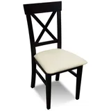 JVmoebel Küchenstuhl Eleganter Polsterstuhl aus Holz mit schwarzem Textilbezug (1 St), Made in Europa schwarz
