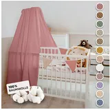 lilimaus Betthimmel Babybett [in 12 Farben] Himmel Babybett aus 100% Baumwolle Musselin - Betthimmel Mädchen & Jungen - Himmelbett Vorhänge als Kinderzimmer & Babyzimmer Deko - Baby Bett Vorhang