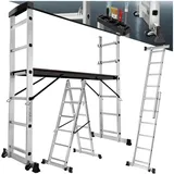 Tectake Aluminium Rollgerüst Mehrzweckleiter