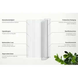 Tulup Schutzunterlage, Transparent, Kunststoff, Rechteckig, 100x140x0.2 cm, Wohntextilien, Tischwäsche, Tischsets