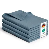 Blumtal Blumtal® Geschirrtücher 50x70 cm im 4er Set - Geschirrtücher Baumwolle 100% - Küchentücher bei 60 °C waschbar - Waffeltücher - Küchenhandtücher - Spül- & Geschirrtücher - Trockentücher Küche in blau