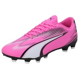Puma Ultra Play Fg/Ag Soccer Shoes, Poison Pink-Puma White-Puma Black, 41