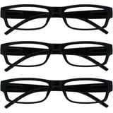 OPULIZE Die Lesebrille Unternehmen Schwarz Leicht Komfortables Leser Wert 3er-Pack Designer Stil Herren Frauen UVR3PK032 +1,00