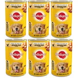 PEDIGREE Adult Dose 6x400g - Huhn und Gemüse in Gelatine Nassfutter für Hunde