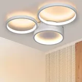 GBLY ZMH LED Deckenleuchte Schlafzimmer Deckenlampe - Schwarz Warmweiß Schlafzimmerlampe mit 3 Ringe Design 22W Modern Wohnzimmerlampe Deko für Wohnzimmer Kinderzimmer Esszimmer Küche