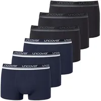 SCHIESSER Boxershorts 6er Pack Schwarz / Dunkelblau S