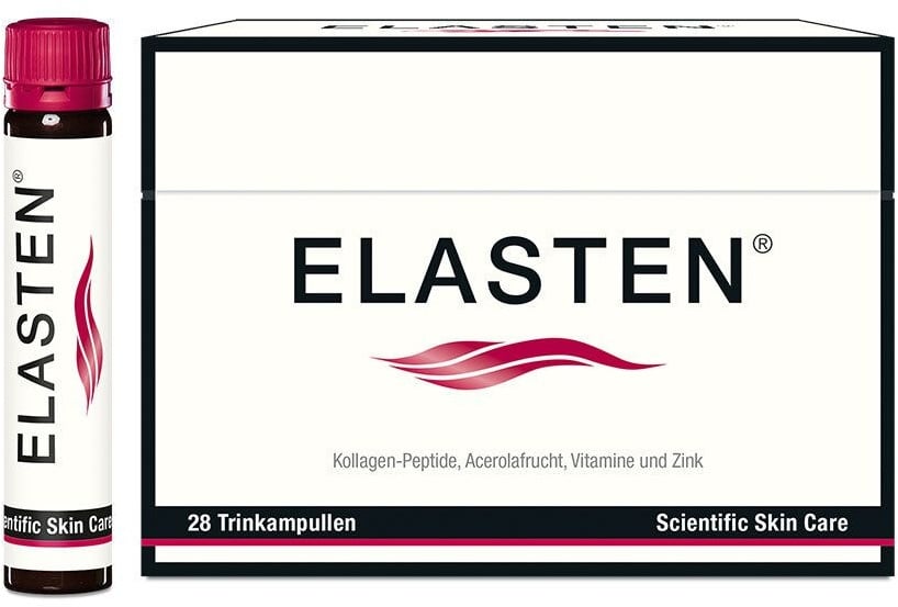 Elasten® Kollagen Trinkampullen für schöne Haut – das studiengeprüfte Original, mit Acerola, Vitamin C, Zink, Biotin