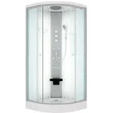 SeniorBad D10-20T1 Komplettdusche mit Schiebetür 100 x 100 cm weiß Sicherheitsglas D10-20T1
