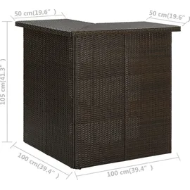 vidaXL Gartenbar Set 8-tlg. Braun