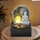 ETC Shop LED Tischbrunnen Wohnzimmer Zierbrunnen Dekoleuchte Asia Zimmerbrunnen Wasserspiel, mit 1,5m Kabel und Pumpe Buddha Design, anthrazit grau, 4x 0,13W LED 3000K 3W Pumpe, L x B x H 18 x 18 x 24 cm
