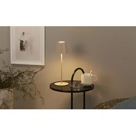 Briloner - LED Tischlampe kabellos mit Touch, dimmbar in Stufen, höhenverstellbar, Nachttischlampe, Leselampe, Campinglampe, Tischleuchte, Akku Lampe, Outdoor Lampe, 36x10,5 cm, Beige