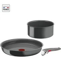 Tefal Ingenio Renew - 3-teiliges Set de, Kocher, Stieltopf, abnehmbarer Griff, Induktion, Antihaftbeschichtung aus Keramik, spülmaschinenfest, The...