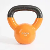 Nilox, Kettlebell 4 kg, Gewicht für Fitnessstudio und Heimtraining, Kettlebell mit bequemem Griff und flacher Basis, rollbar, Haustraining, Festgewicht 4 kg, Innenausstattung aus Gusseisen