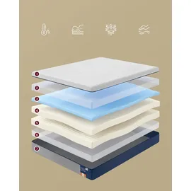 VASAGLE Gel-Memory-Schaumstoff Matratze 160 x 200 cm H3 atmungsaktiv