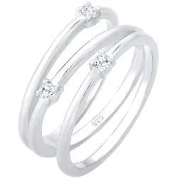 Elli Wickelring Filigran Zirkonia Trend 925 Silber 52 Damen 