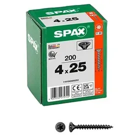 SPAX Universalschrauben T20 4,0x25 schwarz 200 St.