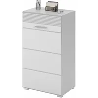 Inn.furn Flurkommode, weiß Hochglanz 55 cm, 5 Fächer, Leon
