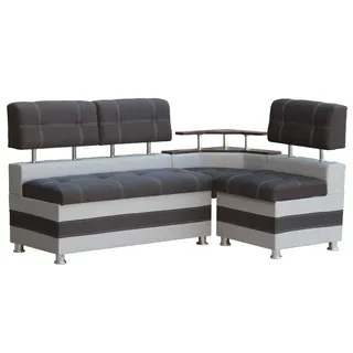RODNIK Eckbank Latte anthrazit/grau/hellgrau mit Stauraum und Ablage, Schenkel wechselbar, modern,