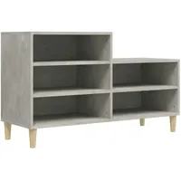 VidaXL Schuhregal Betongrau 102x36x60 cm Holzwerkstoff