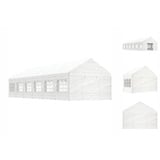vidaXL Pavillon mit Dach Weiß 13,38x4,08x3,22 m Polyethylen